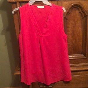 Bright pink sleeveless top